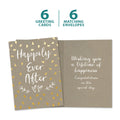 Load image into Gallery viewer, The cover and inside of Tree-Free’s Happily After Today card, along with the following text: “6 greeting cards, 6 matching envelopes”