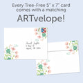 Load image into Gallery viewer, The envelope for Tree-Free’s Happy Time card, along with the following text: “Every Tree-Free 5x7 card comes with a matching ARTvelope!”