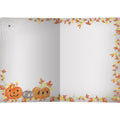 Load image into Gallery viewer, The inside of Tree-Free’s Test Spooky Spider card, with the cover and envelope in the background.