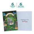 Load image into Gallery viewer, The cover and inside of Tree-Free’s Forest Friends card, along with the following text: “6 greeting cards, 6 matching envelopes”