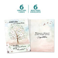 Load image into Gallery viewer, The cover and inside of Tree-Free’s Tended Relationships card, along with the following text: “6 greeting cards, 6 matching envelopes”
