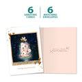Load image into Gallery viewer, The cover and inside of Tree-Free’s Love and Happiness card, along with the following text: “6 greeting cards, 6 matching envelopes”