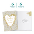 Load image into Gallery viewer, The cover and inside of Tree-Free’s Just the Beginning card, along with the following text: “6 greeting cards, 6 matching envelopes”