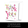 Load image into Gallery viewer, Flowery Thanks Thank You Cards 12 Pack