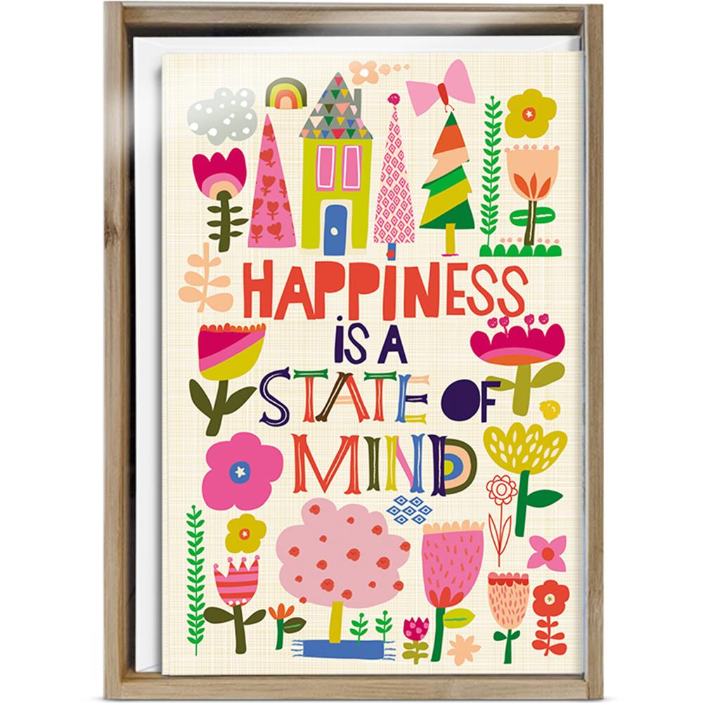 Happiness Collage All Occasion 4x6 Bamboo Box Notecard Sets