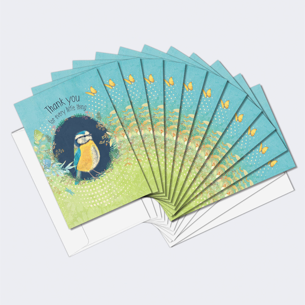 Bird Kindness Thank You Notes 12 Pack
