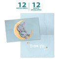 Load image into Gallery viewer, Blue Elephant Baby Shower 4 12 Pack