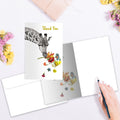 Load image into Gallery viewer, Floral Giraffe 12 Pack Thank You Notes