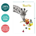 Load image into Gallery viewer, Floral Giraffe 12 Pack Thank You Notes
