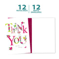 Load image into Gallery viewer, Flowery Thanks 12 Pack Thank You Notes