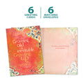 Load image into Gallery viewer, The cover and inside of Tree-Free’s Growing Up Is Inevitable card, along with the following text: “6 greeting cards, 6 matching envelopes”
