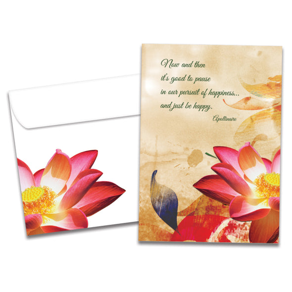 The cover of Tree-Free's Happiness Dragonfly card, along with its matching envelope.