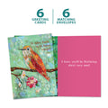 Load image into Gallery viewer, The cover and inside of Tree-Free’s Rufous Hummingbird card, along with the following text: “6 greeting cards, 6 matching envelopes”
