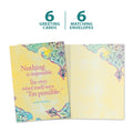 Load image into Gallery viewer, The cover and inside of Tree-Free’s Nothing Is Impossible card, along with the following text: “6 greeting cards, 6 matching envelopes”
