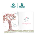 Load image into Gallery viewer, The cover and inside of Tree-Free’s Heart Sing card, along with the following text: “6 greeting cards, 6 matching envelopes”
