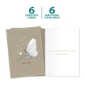 Load image into Gallery viewer, The cover and inside of Tree-Free’s Fairy Happy card, along with the following text: “6 greeting cards, 6 matching envelopes”
