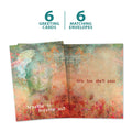 Load image into Gallery viewer, The cover and inside of Tree-Free’s Buddha Breath card, along with the following text: “6 greeting cards, 6 matching envelopes”

