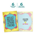 Load image into Gallery viewer, The cover and inside of Tree-Free’s Wink Emoji Birthday card, along with the following text: “6 greeting cards, 6 matching envelopes”
