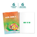 Load image into Gallery viewer, The cover and inside of Tree-Free’s Snailed It card, along with the following text: “6 greeting cards, 6 matching envelopes”
