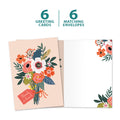 Load image into Gallery viewer, The cover and inside of Tree-Free’s Thanks A Bunch card, along with the following text: “6 greeting cards, 6 matching envelopes”
