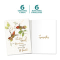 Load image into Gallery viewer, The cover and inside of Tree-Free’s Graced card, along with the following text: “6 greeting cards, 6 matching envelopes”
