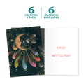 Load image into Gallery viewer, The cover and inside of Tree-Free’s Wish Big card, along with the following text: “6 greeting cards, 6 matching envelopes”
