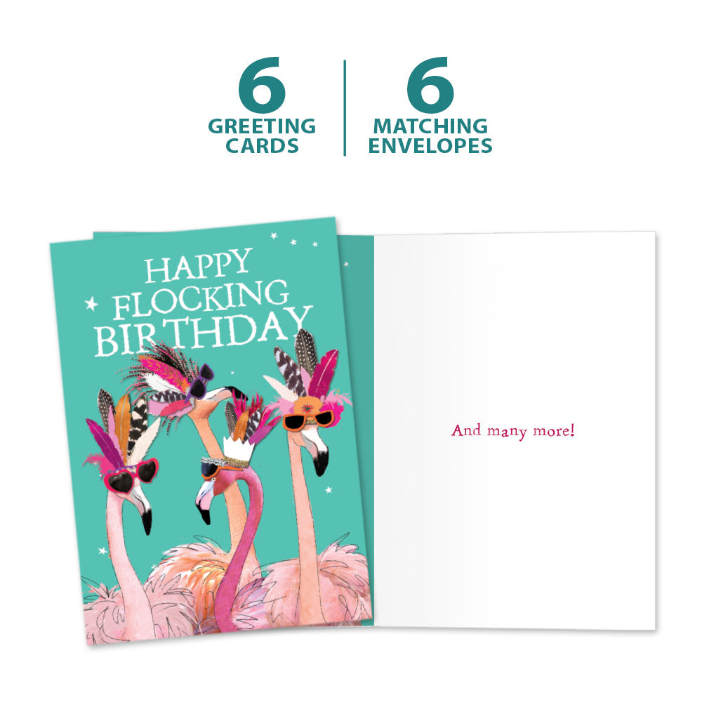 Flocking Birthday Birthday Greeting Card 6 Pack – Tree-Free Greetings