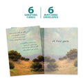Load image into Gallery viewer, The cover and inside of Tree-Free’s With You Still card, along with the following text: “6 greeting cards, 6 matching envelopes”
