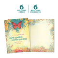Load image into Gallery viewer, The cover and inside of Tree-Free’s Earth Goddess card, along with the following text: “6 greeting cards, 6 matching envelopes”
