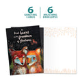 Load image into Gallery viewer, The cover and inside of Tree-Free’s Fountain Of Gladness card, along with the following text: “6 greeting cards, 6 matching envelopes”
