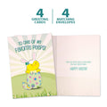 Load image into Gallery viewer, The cover and inside of Tree-Free’s Favorite Peep card, along with the following text: “4 greeting cards, 4 matching envelopes”
