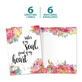 Load image into Gallery viewer, The cover and inside of Tree-Free’s Soul Sister card, along with the following text: “6 greeting cards, 6 matching envelopes”

