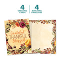 Load image into Gallery viewer, The cover and inside of Tree-Free’s Grateful Blessed card, along with the following text: “4 greeting cards, 4 matching envelopes”
