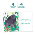 Load image into Gallery viewer, The cover and inside of Tree-Free’s Shoulder to Lean On card, along with the following text: “4 greeting cards, 4 matching envelopes”
