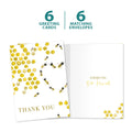 Load image into Gallery viewer, The cover and inside of Tree-Free’s Bee Kind card, along with the following text: “6 greeting cards, 6 matching envelopes”
