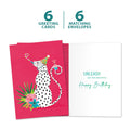 Load image into Gallery viewer, The cover and inside of Tree-Free’s Inner Party Animal card, along with the following text: “6 greeting cards, 6 matching envelopes”
