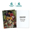 Load image into Gallery viewer, The cover and inside of Tree-Free’s Closer To Perfection card, along with the following text: “6 greeting cards, 6 matching envelopes”
