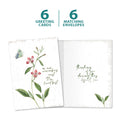 Load image into Gallery viewer, The cover and inside of Tree-Free’s The Heart Remembers card, along with the following text: “6 greeting cards, 6 matching envelopes”
