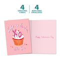 Load image into Gallery viewer, The cover and inside of Tree-Free’s Sweeter Life card, along with the following text: “4 greeting cards, 4 matching envelopes”
