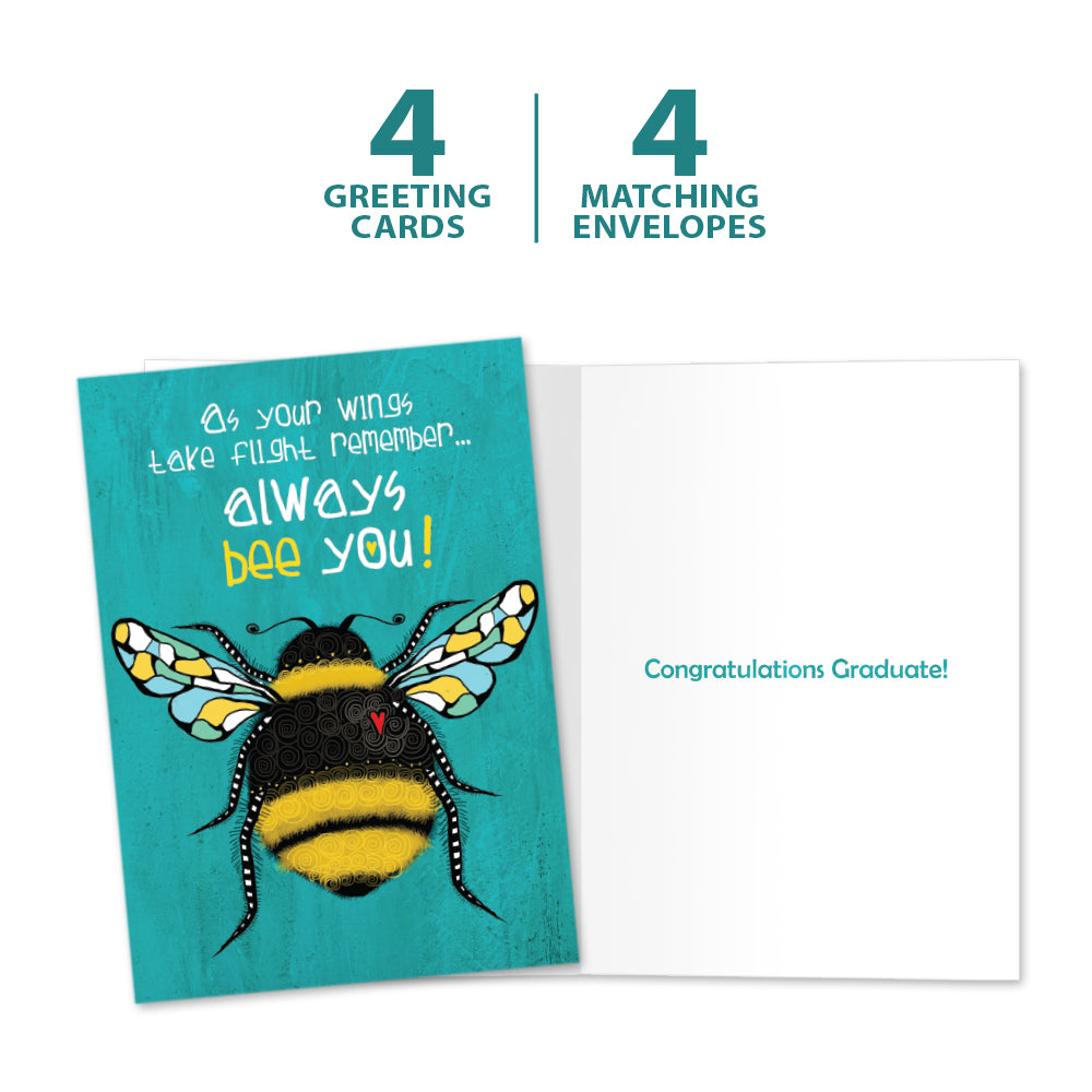 Bee Graduation Card Bee You Graduation Greeting Card 4 Pack – Tree-Free Greetings