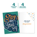 Load image into Gallery viewer, The cover and inside of Tree-Free’s Stay True card, along with the following text: “4 greeting cards, 4 matching envelopes”
