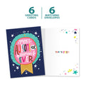Load image into Gallery viewer, The cover and inside of Tree-Free’s Awesome Human card, along with the following text: “6 greeting cards, 6 matching envelopes”
