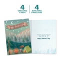 Load image into Gallery viewer, The cover and inside of Tree-Free’s Grateful Camping card, along with the following text: “4 greeting cards, 4 matching envelopes”
