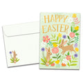 Load image into Gallery viewer, The cover of Tree-Free&#39;s Floral Bunnies card, along with its matching envelope.
