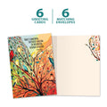 Load image into Gallery viewer, The cover and inside of Tree-Free’s Healing Nature card, along with the following text: “6 greeting cards, 6 matching envelopes”
