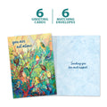 Load image into Gallery viewer, The cover and inside of Tree-Free’s Not Alone Birds card, along with the following text: “6 greeting cards, 6 matching envelopes”
