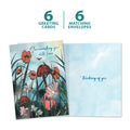 Load image into Gallery viewer, The cover and inside of Tree-Free’s Surrounding with Love card, along with the following text: “6 greeting cards, 6 matching envelopes”
