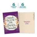 Load image into Gallery viewer, The cover and inside of Tree-Free’s Chosen Family card, along with the following text: “6 greeting cards, 6 matching envelopes”
