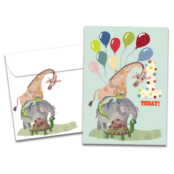 The cover of Tree-Free's Wonderful 1 card, along with its matching envelope.