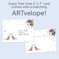 Load image into Gallery viewer, The envelope for Tree-Free’s 25 Years of Love card, along with the following text: “Every Tree-Free 5x7 card comes with a matching ARTvelope!”
